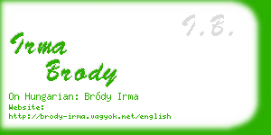 irma brody business card